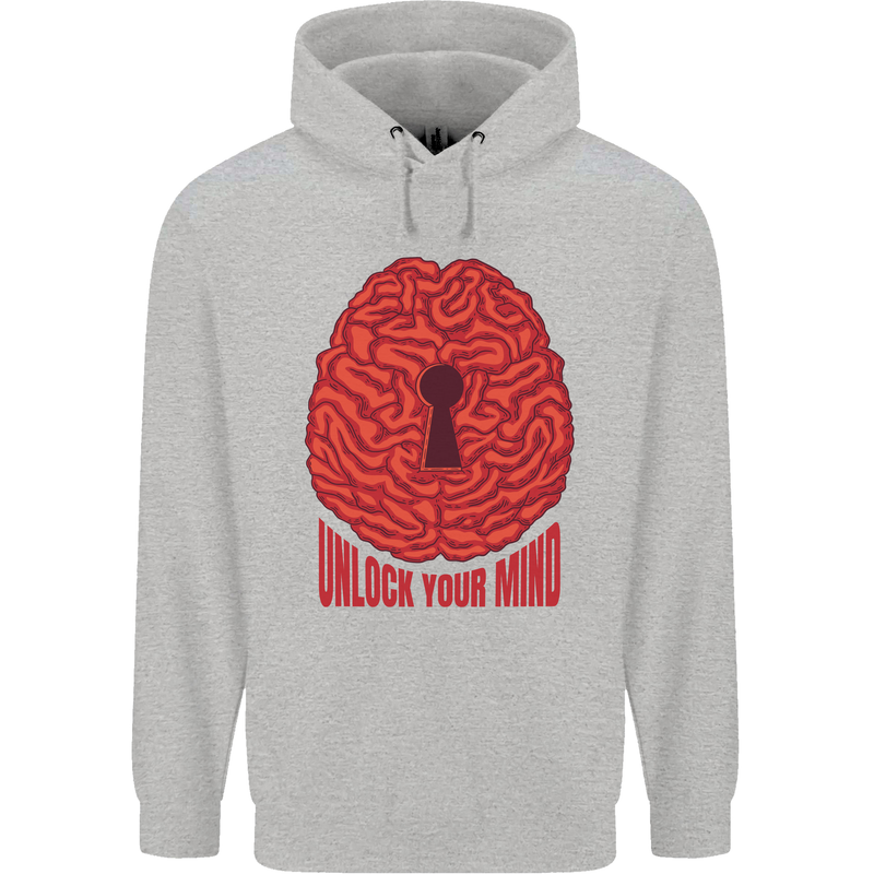Unlock Your Mind Psychology Psychologist Mens 80% Cotton Hoodie Sports Grey