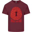 Unlock Your Mind Psychology Psychologist Mens Cotton T-Shirt Tee Top Maroon