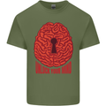 Unlock Your Mind Psychology Psychologist Mens Cotton T-Shirt Tee Top Military Green
