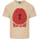Unlock Your Mind Psychology Psychologist Mens Cotton T-Shirt Tee Top Sand