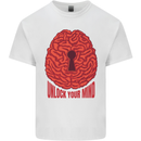Unlock Your Mind Psychology Psychologist Mens Cotton T-Shirt Tee Top White