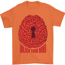 Unlock Your Mind Psychology Psychologist Mens T-Shirt 100% Cotton Orange
