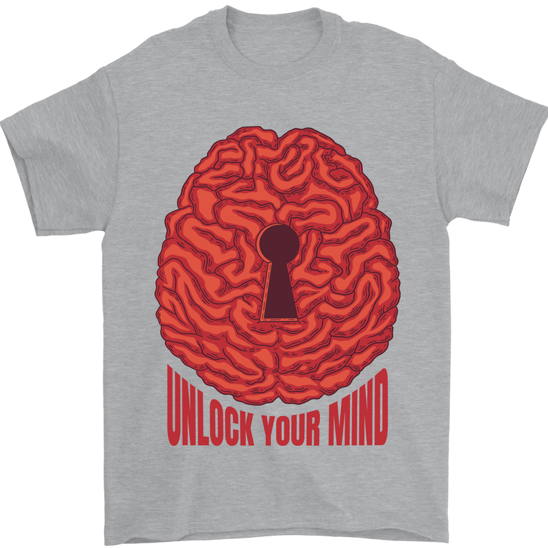 Unlock Your Mind Psychology Psychologist Mens T-Shirt 100% Cotton Sports Grey