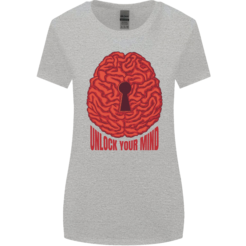 Unlock Your Mind Psychology Psychologist Womens Wider Cut T-Shirt Sports Grey