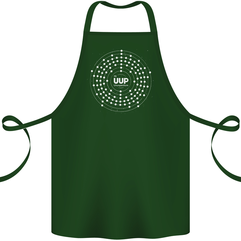 Ununpentium Moscovium Chemistry Geek Nerd Cotton Apron 100% Organic Forest Green