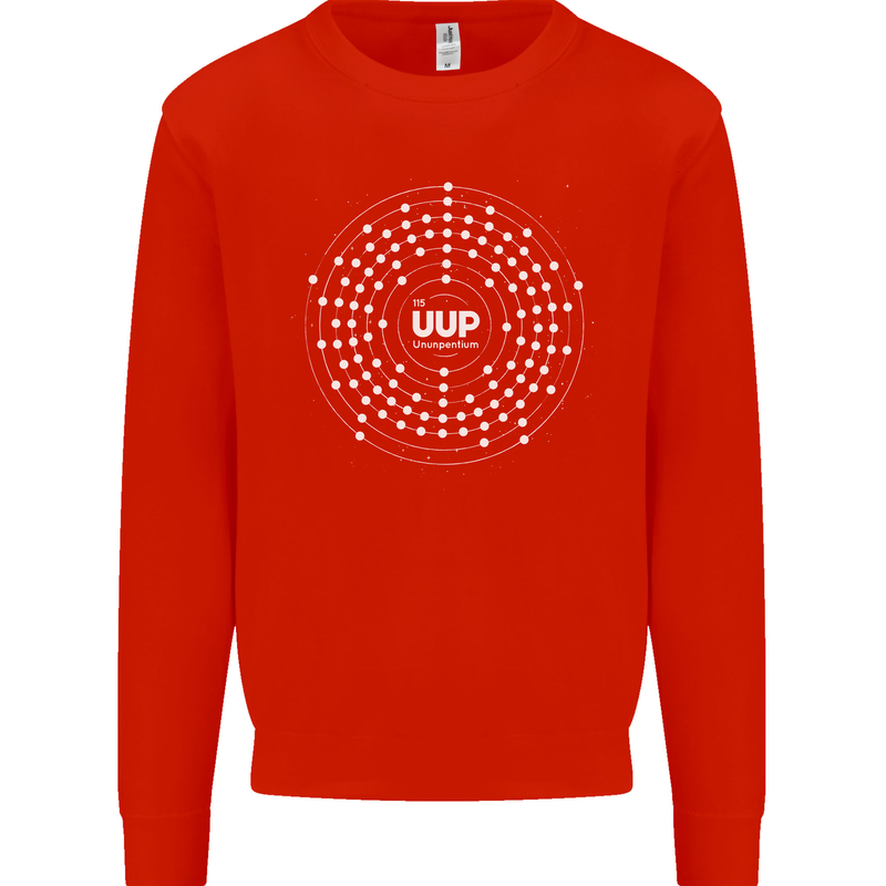 Ununpentium Moscovium Chemistry Geek Nerd Mens Sweatshirt Jumper Bright Red