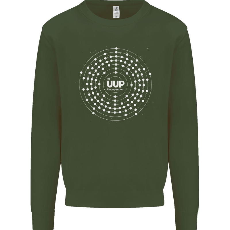 Ununpentium Moscovium Chemistry Geek Nerd Mens Sweatshirt Jumper Forest Green