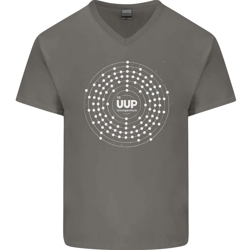 Ununpentium Moscovium Chemistry Geek Nerd Mens V-Neck Cotton T-Shirt Charcoal
