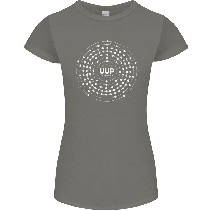 Ununpentium Moscovium Chemistry Geek Nerd Womens Petite Cut T-Shirt Charcoal