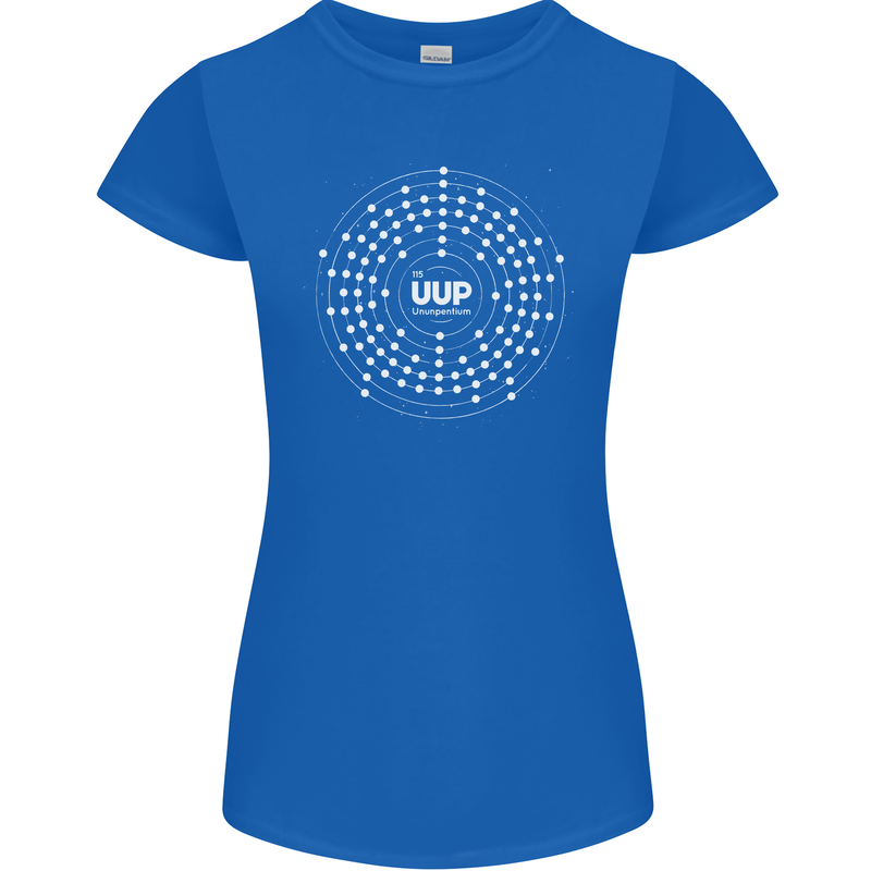 Ununpentium Moscovium Chemistry Geek Nerd Womens Petite Cut T-Shirt Royal Blue