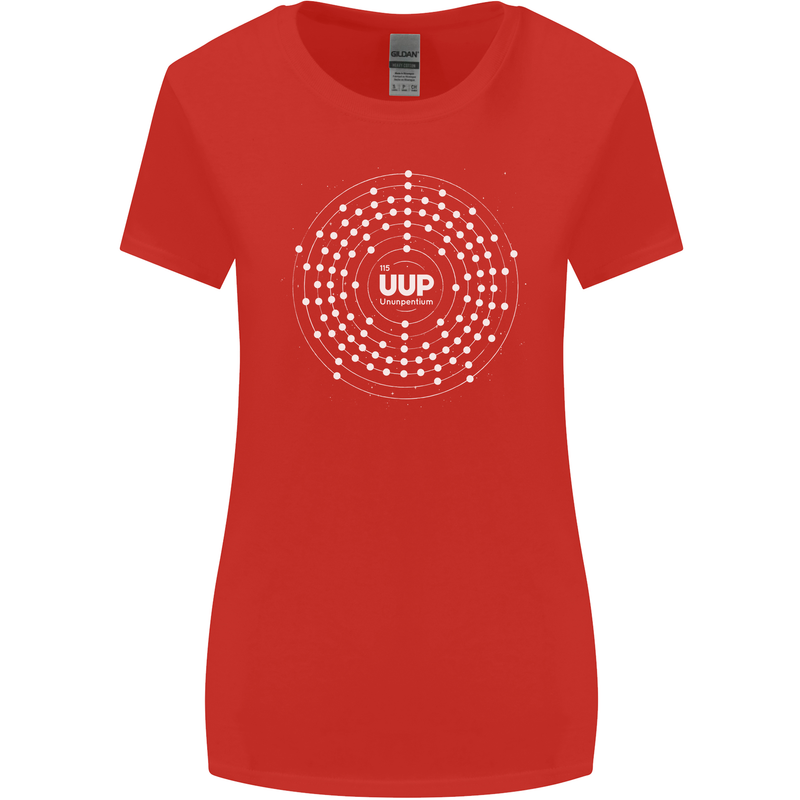 Ununpentium Moscovium Chemistry Geek Nerd Womens Wider Cut T-Shirt Red