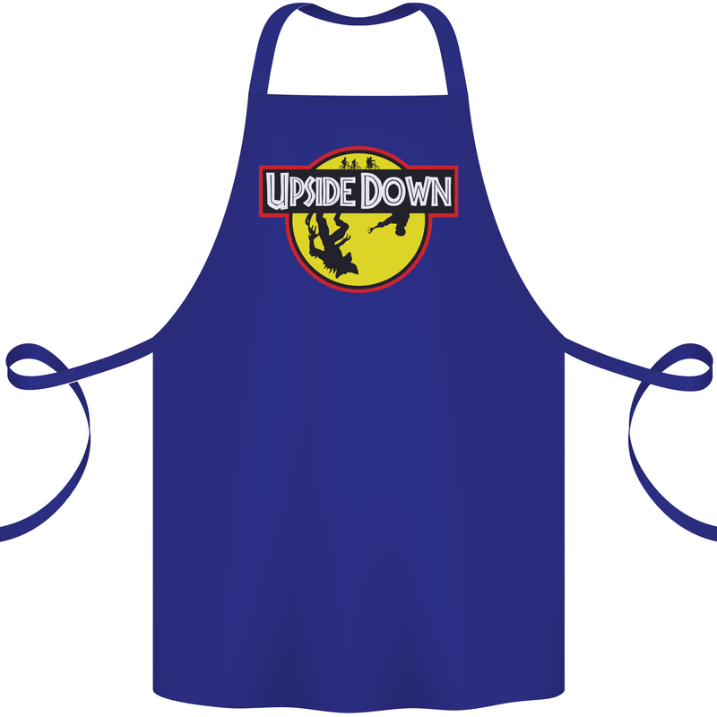 Upside Down SCI-FI TV Program Cotton Apron 100% Organic Royal Blue
