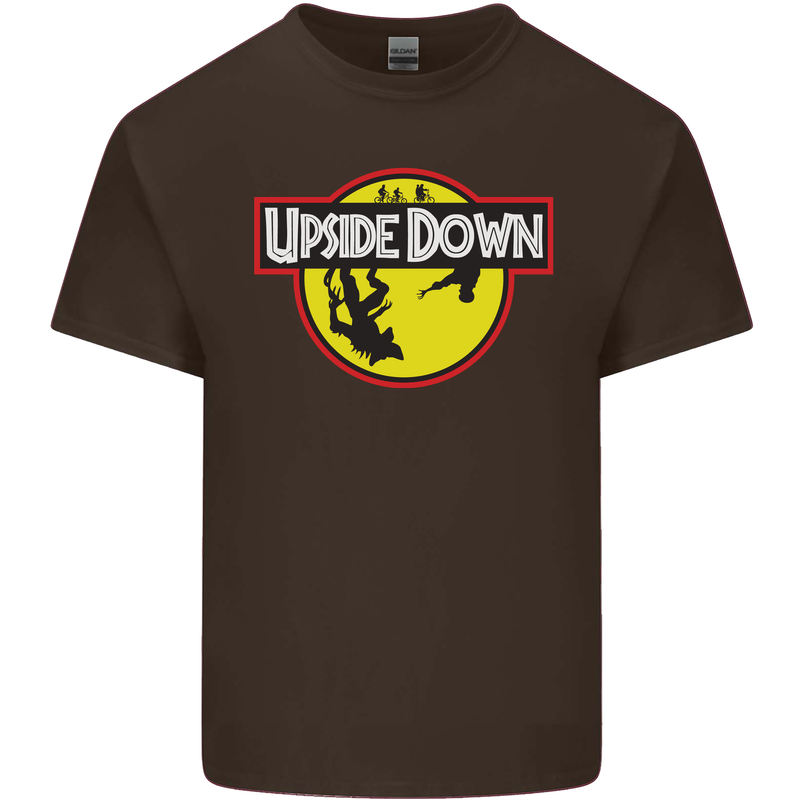 Upside Down SCI-FI TV Program Mens Cotton T-Shirt Tee Top Dark Chocolate