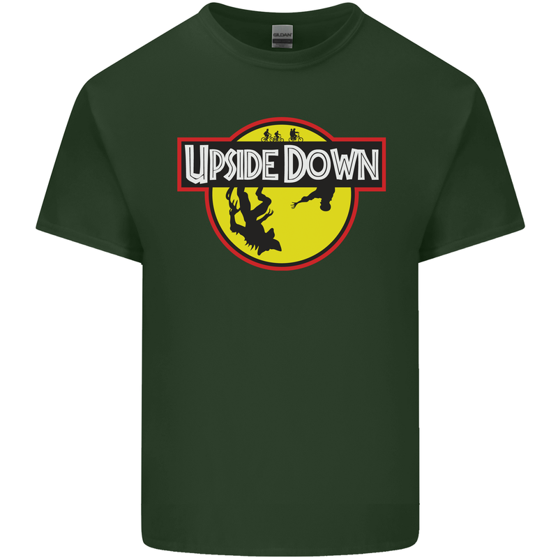 Upside Down SCI-FI TV Program Mens Cotton T-Shirt Tee Top Forest Green