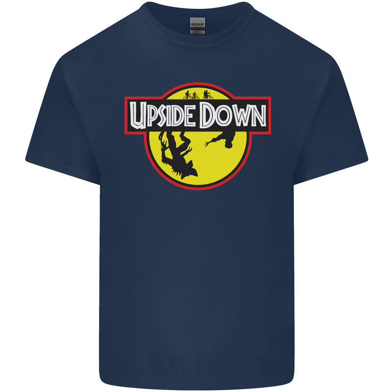 Upside Down SCI-FI TV Program Mens Cotton T-Shirt Tee Top Navy Blue