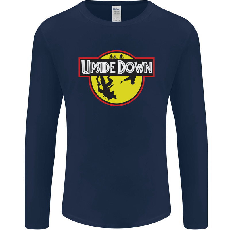 Upside Down SCI-FI TV Program Mens Long Sleeve T-Shirt Navy Blue