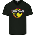 Upside Down SCI-FI TV Program Mens V-Neck Cotton T-Shirt Black