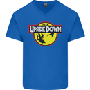 Upside Down SCI-FI TV Program Mens V-Neck Cotton T-Shirt Royal Blue