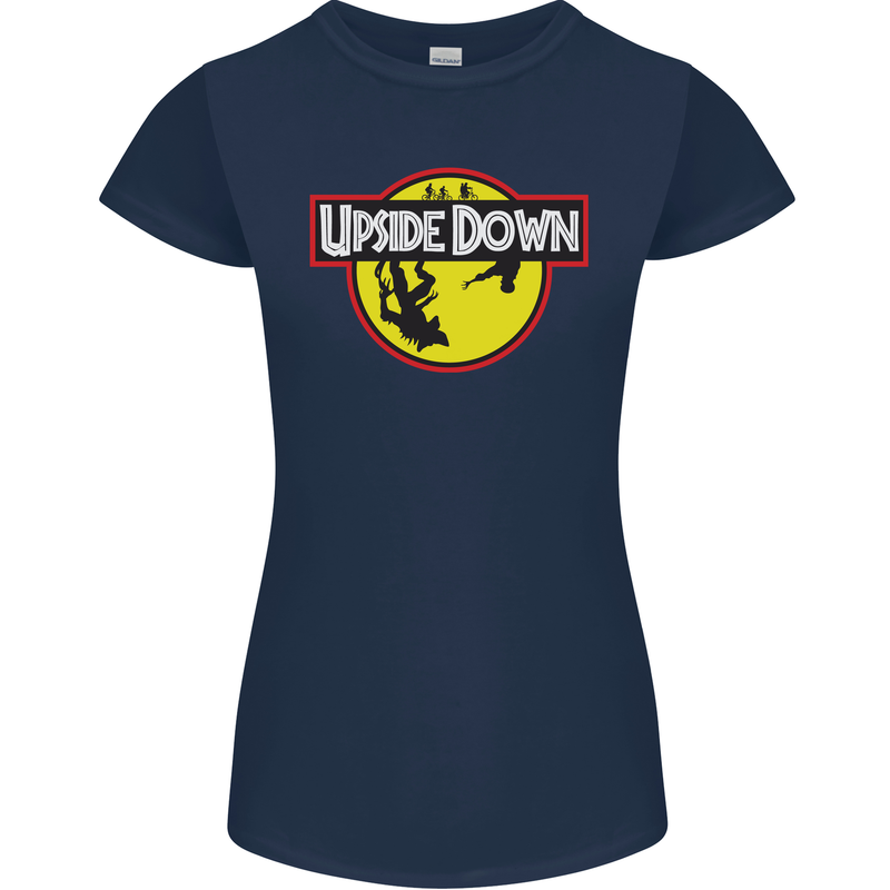 Upside Down SCI-FI TV Program Womens Petite Cut T-Shirt Navy Blue