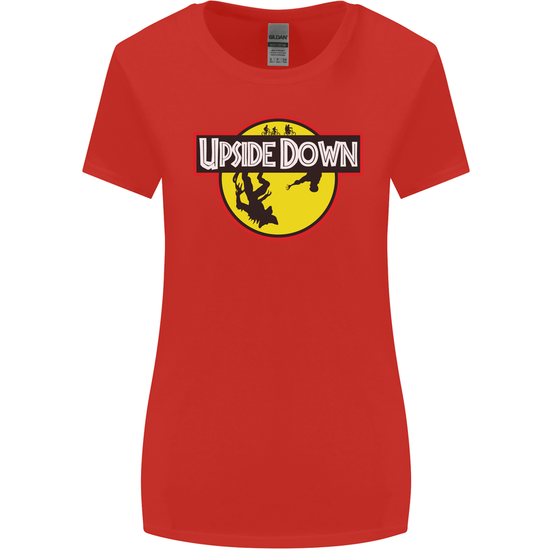 Upside Down SCI-FI TV Program Womens Wider Cut T-Shirt Red