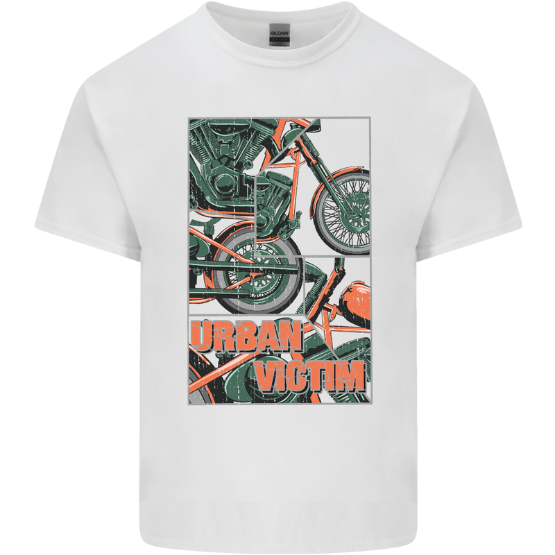 Urban Victim Motorcycle Motorbike Biker Kids T-Shirt Childrens White