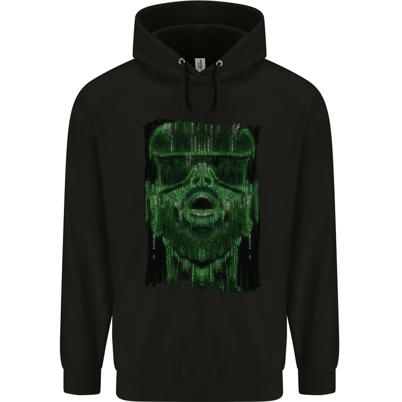 VR Man Virtual Reality Gaming Gamer Childrens Kids Hoodie Black