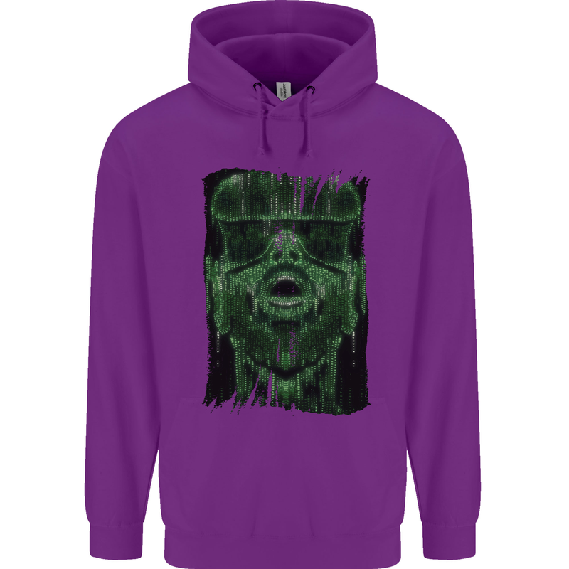 VR Man Virtual Reality Gaming Gamer Childrens Kids Hoodie Purple