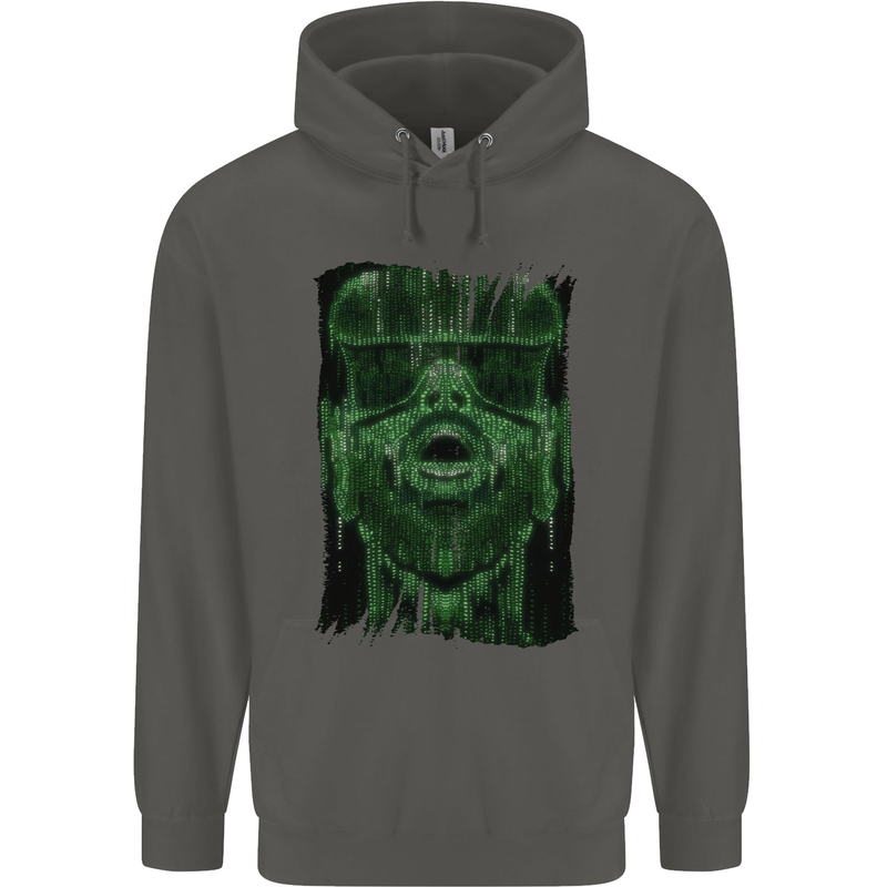 VR Man Virtual Reality Gaming Gamer Childrens Kids Hoodie Storm Grey