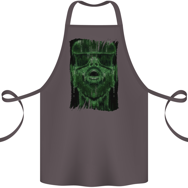 VR Man Virtual Reality Gaming Gamer Cotton Apron 100% Organic Dark Grey