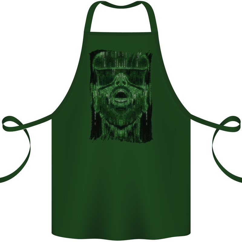 VR Man Virtual Reality Gaming Gamer Cotton Apron 100% Organic Forest Green