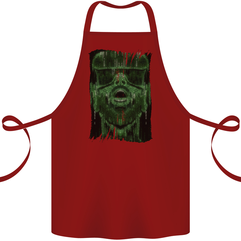 VR Man Virtual Reality Gaming Gamer Cotton Apron 100% Organic Maroon