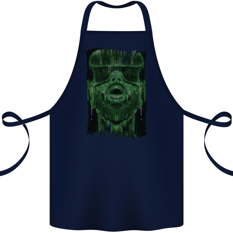 VR Man Virtual Reality Gaming Gamer Cotton Apron 100% Organic Navy Blue