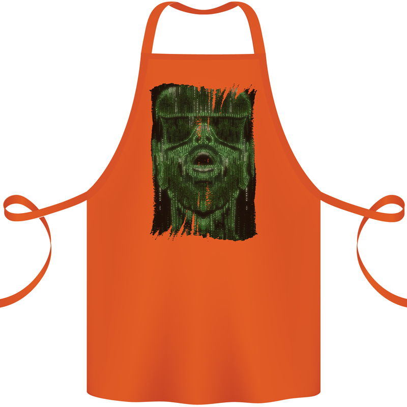 VR Man Virtual Reality Gaming Gamer Cotton Apron 100% Organic Orange