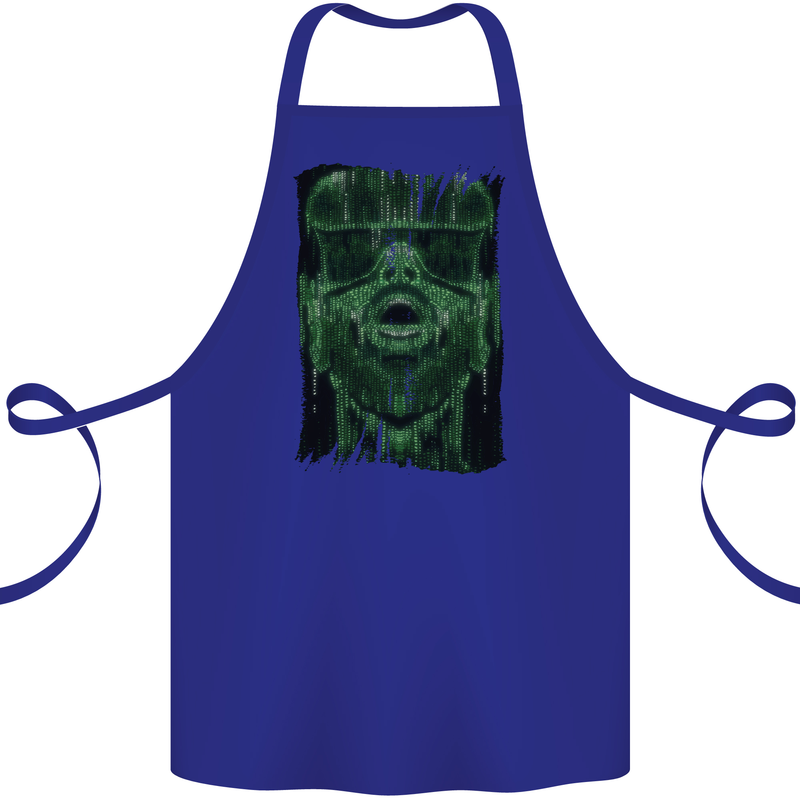 VR Man Virtual Reality Gaming Gamer Cotton Apron 100% Organic Royal Blue