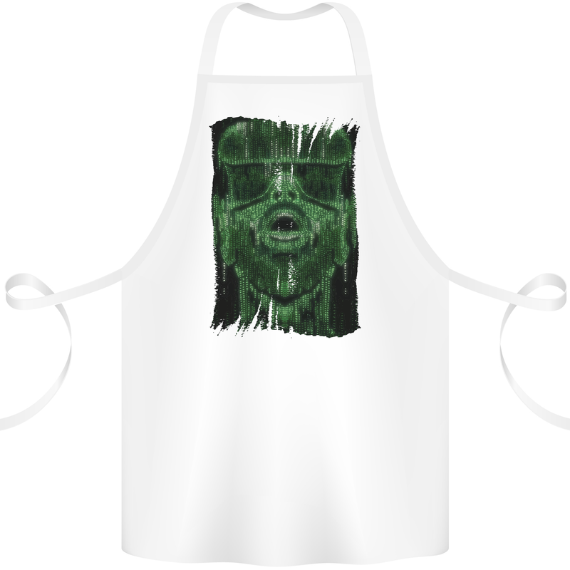 VR Man Virtual Reality Gaming Gamer Cotton Apron 100% Organic White