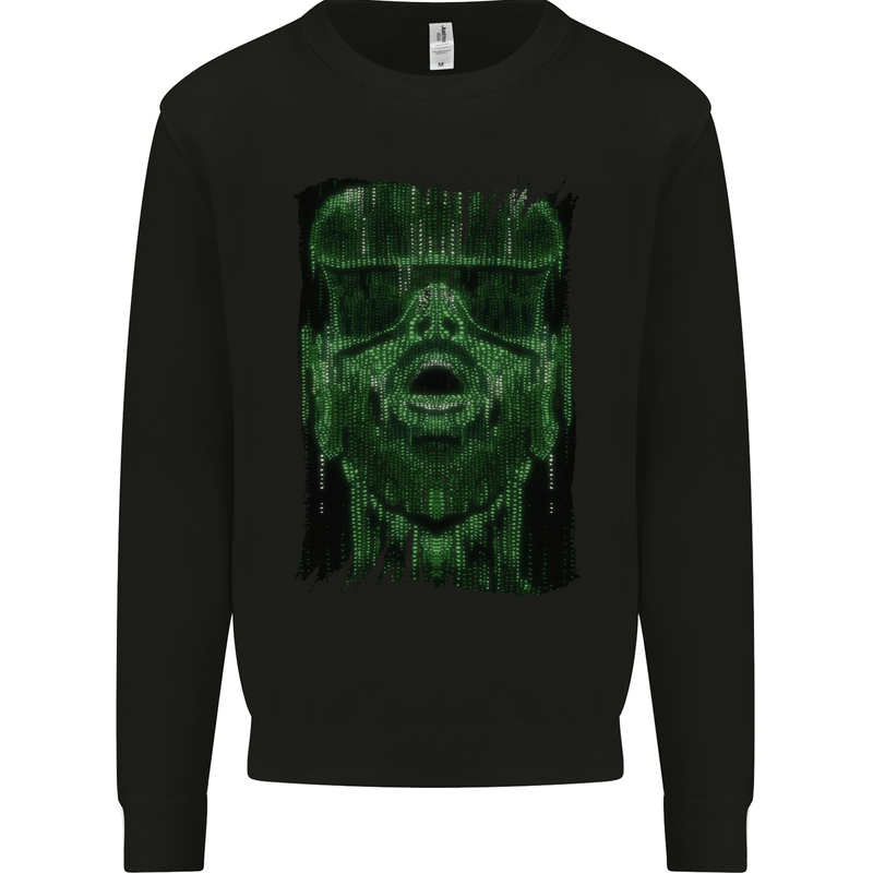 VR Man Virtual Reality Gaming Gamer Kids Sweatshirt Jumper Black