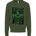 VR Man Virtual Reality Gaming Gamer Kids Sweatshirt Jumper Forest Green