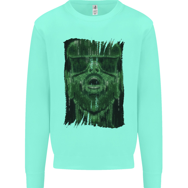 VR Man Virtual Reality Gaming Gamer Kids Sweatshirt Jumper Peppermint