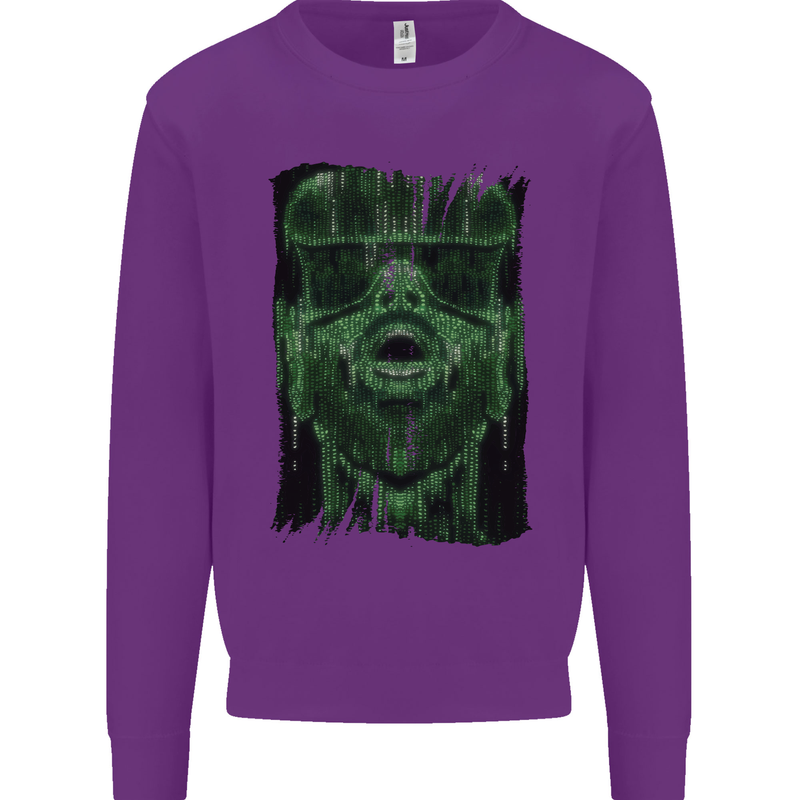 VR Man Virtual Reality Gaming Gamer Kids Sweatshirt Jumper Purple