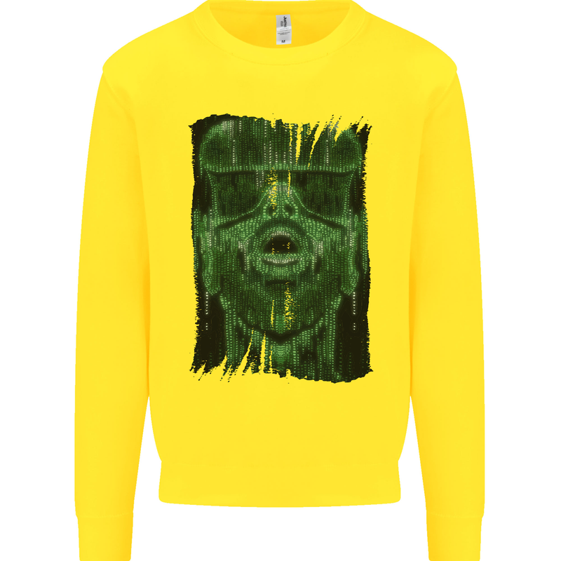 VR Man Virtual Reality Gaming Gamer Kids Sweatshirt Jumper Yellow