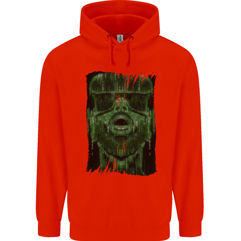 VR Man Virtual Reality Gaming Gamer Mens 80% Cotton Hoodie Bright Red
