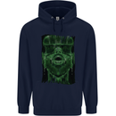 VR Man Virtual Reality Gaming Gamer Mens 80% Cotton Hoodie Navy Blue