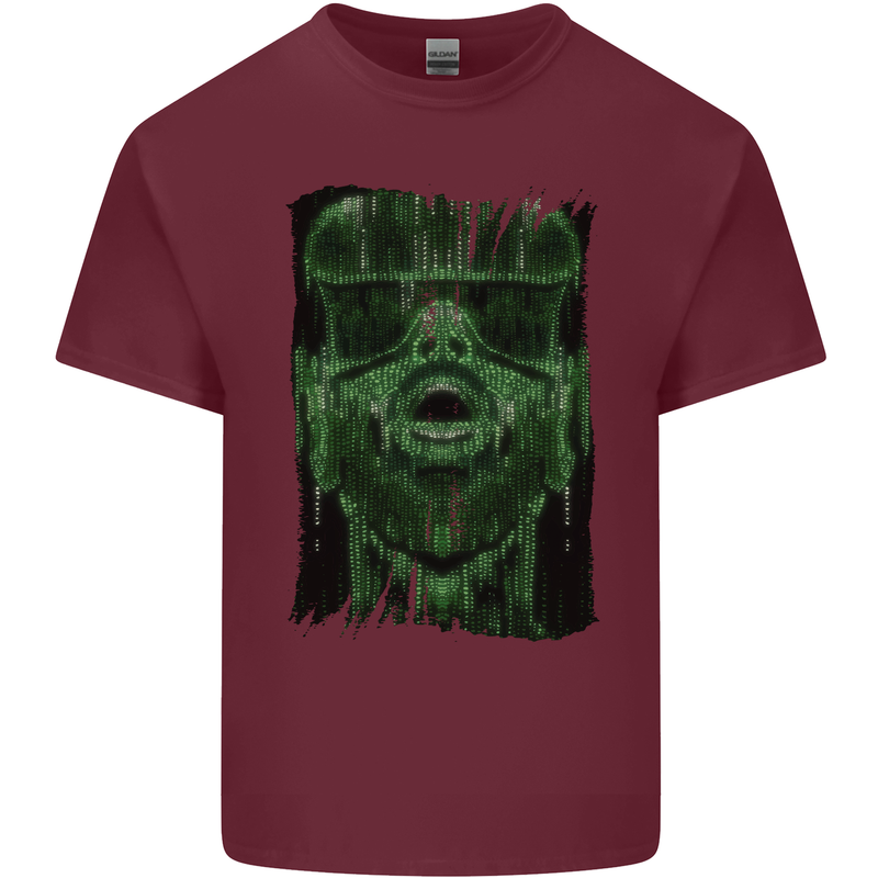 VR Man Virtual Reality Gaming Gamer Mens Cotton T-Shirt Tee Top Maroon