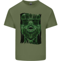 VR Man Virtual Reality Gaming Gamer Mens Cotton T-Shirt Tee Top Military Green