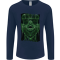 VR Man Virtual Reality Gaming Gamer Mens Long Sleeve T-Shirt Navy Blue