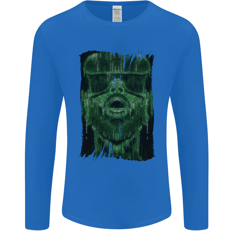 VR Man Virtual Reality Gaming Gamer Mens Long Sleeve T-Shirt Royal Blue