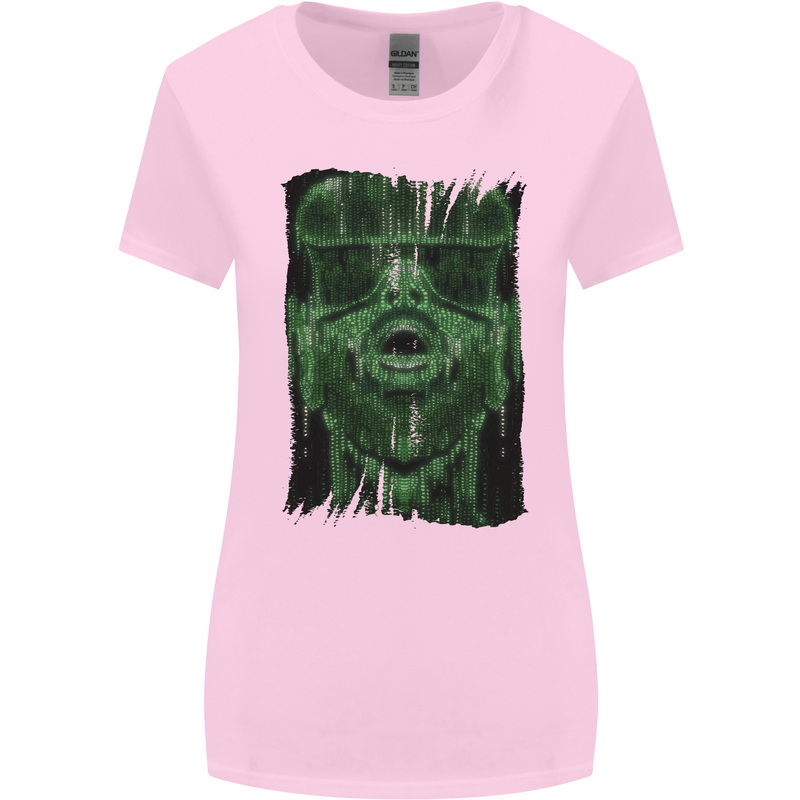 VR Man Virtual Reality Gaming Gamer Womens Wider Cut T-Shirt Light Pink