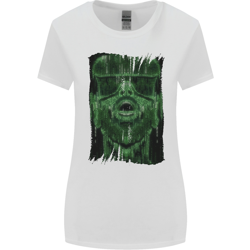 VR Man Virtual Reality Gaming Gamer Womens Wider Cut T-Shirt White