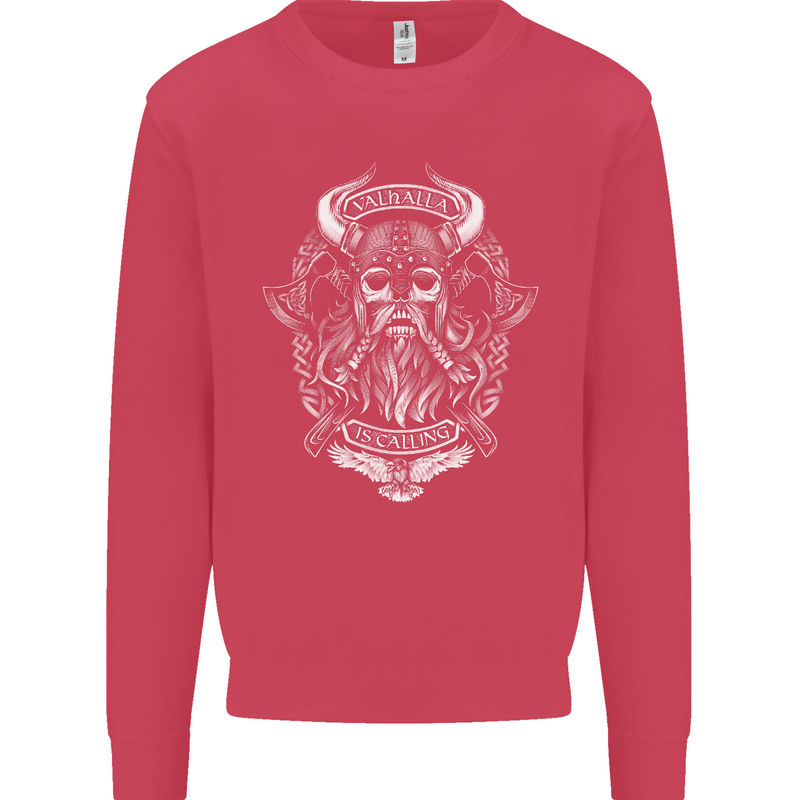 Valhalla is Calling Vikings Odin Thor Gym Mens Sweatshirt Jumper Heliconia