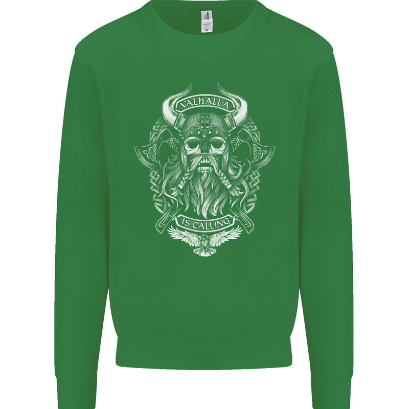 Valhalla is Calling Vikings Odin Thor Gym Mens Sweatshirt Jumper Irish Green